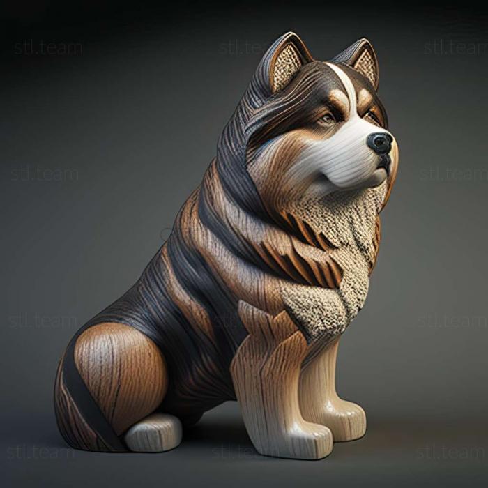 3D model Alaskan Malamute dog (STL)